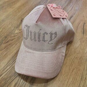 Juicy Couture Pink Velour Rhinestone Hat